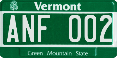 VT license plate ANF002