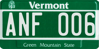 VT license plate ANF006