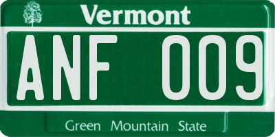 VT license plate ANF009