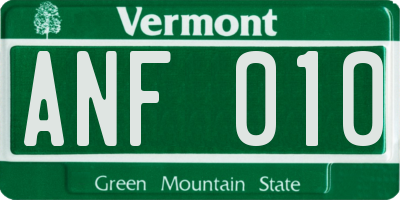 VT license plate ANF010