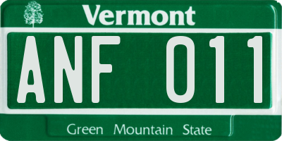 VT license plate ANF011
