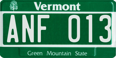 VT license plate ANF013