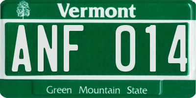 VT license plate ANF014