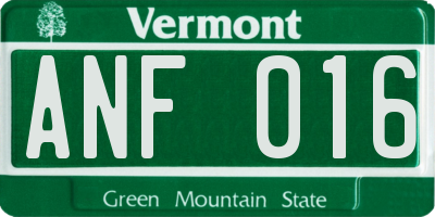 VT license plate ANF016