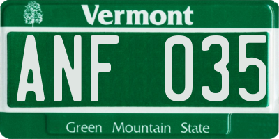 VT license plate ANF035