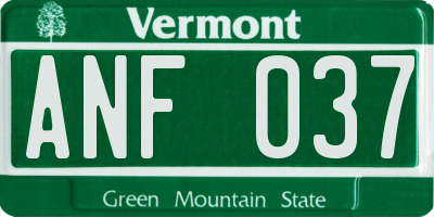 VT license plate ANF037