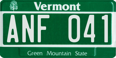 VT license plate ANF041