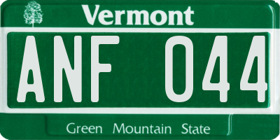 VT license plate ANF044