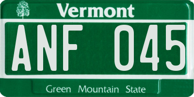 VT license plate ANF045