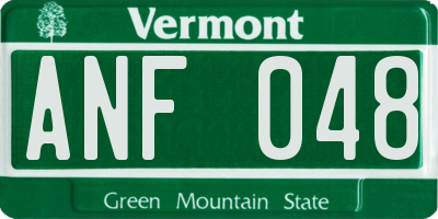 VT license plate ANF048