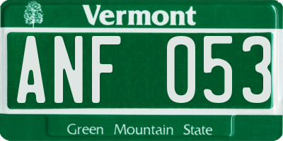 VT license plate ANF053