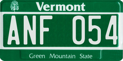 VT license plate ANF054