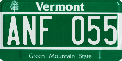 VT license plate ANF055