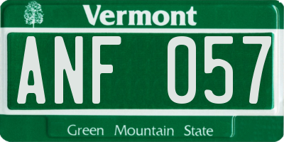 VT license plate ANF057