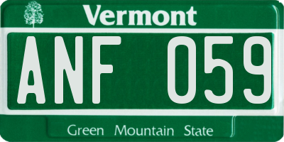VT license plate ANF059