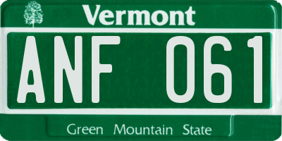 VT license plate ANF061