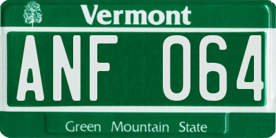 VT license plate ANF064
