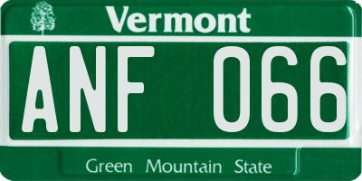 VT license plate ANF066