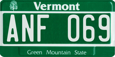 VT license plate ANF069