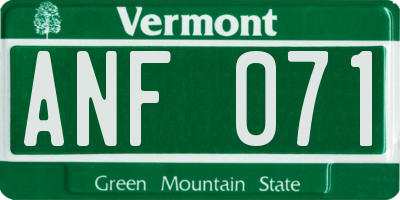 VT license plate ANF071