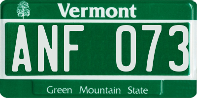 VT license plate ANF073