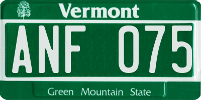 VT license plate ANF075