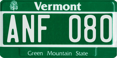 VT license plate ANF080