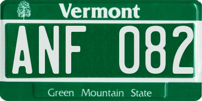 VT license plate ANF082