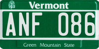 VT license plate ANF086