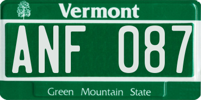 VT license plate ANF087