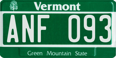 VT license plate ANF093