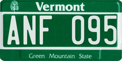 VT license plate ANF095
