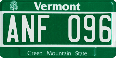 VT license plate ANF096