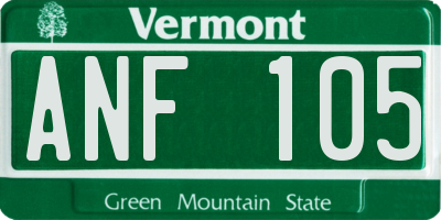 VT license plate ANF105