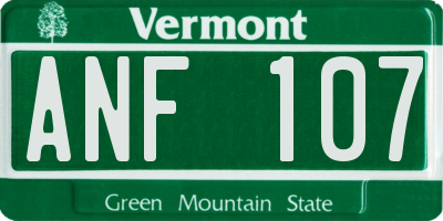 VT license plate ANF107