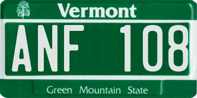 VT license plate ANF108