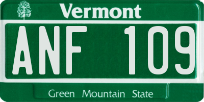 VT license plate ANF109