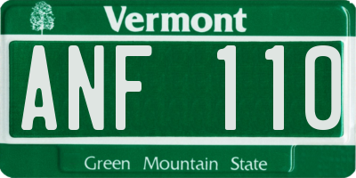 VT license plate ANF110