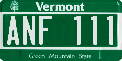 VT license plate ANF111