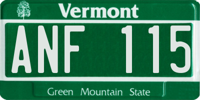 VT license plate ANF115