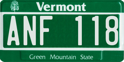 VT license plate ANF118