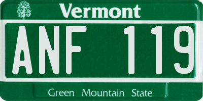 VT license plate ANF119
