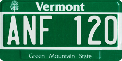 VT license plate ANF120