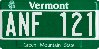 VT license plate ANF121
