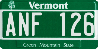 VT license plate ANF126