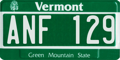 VT license plate ANF129