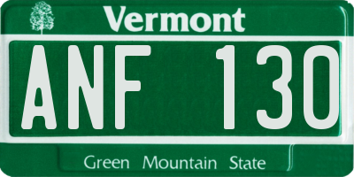 VT license plate ANF130