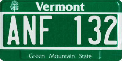 VT license plate ANF132