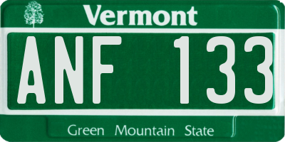 VT license plate ANF133