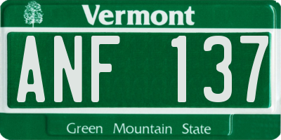 VT license plate ANF137